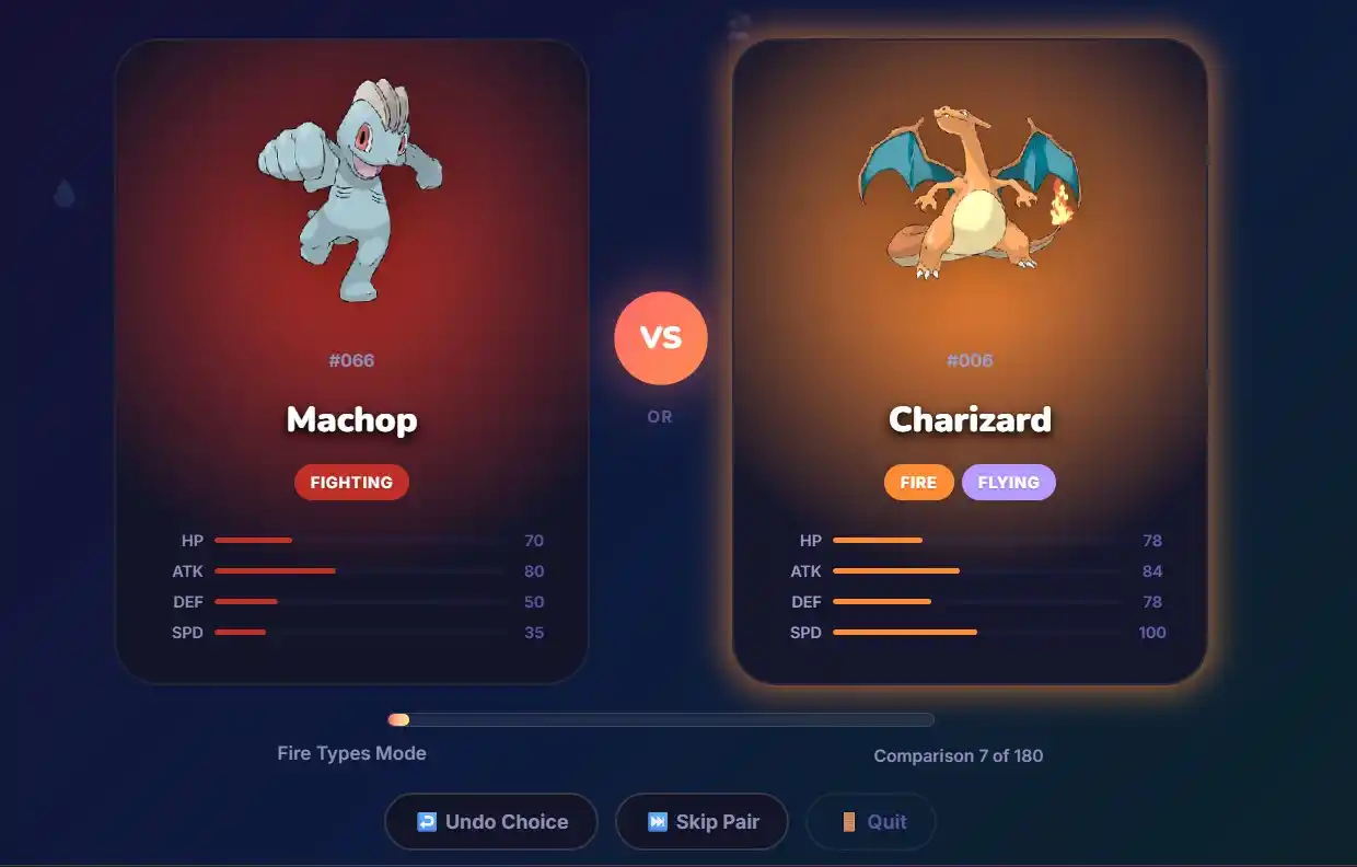 favorite fire pokemon picker
